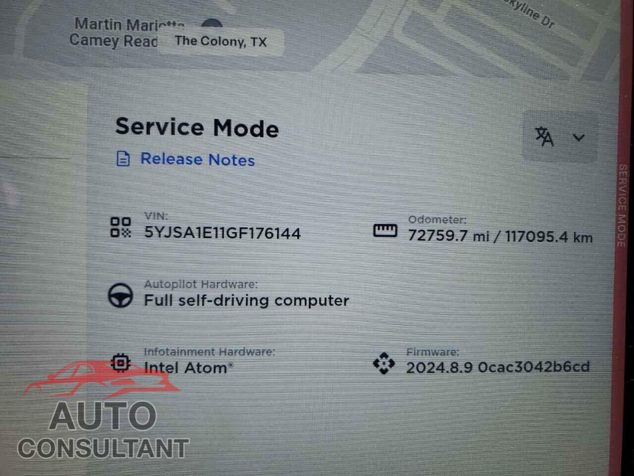 TESLA MODEL S 2016 - 5YJSA1E11GF176144