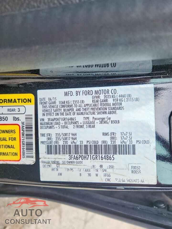 FORD FUSION 2016 - 3FA6P0H71GR164865