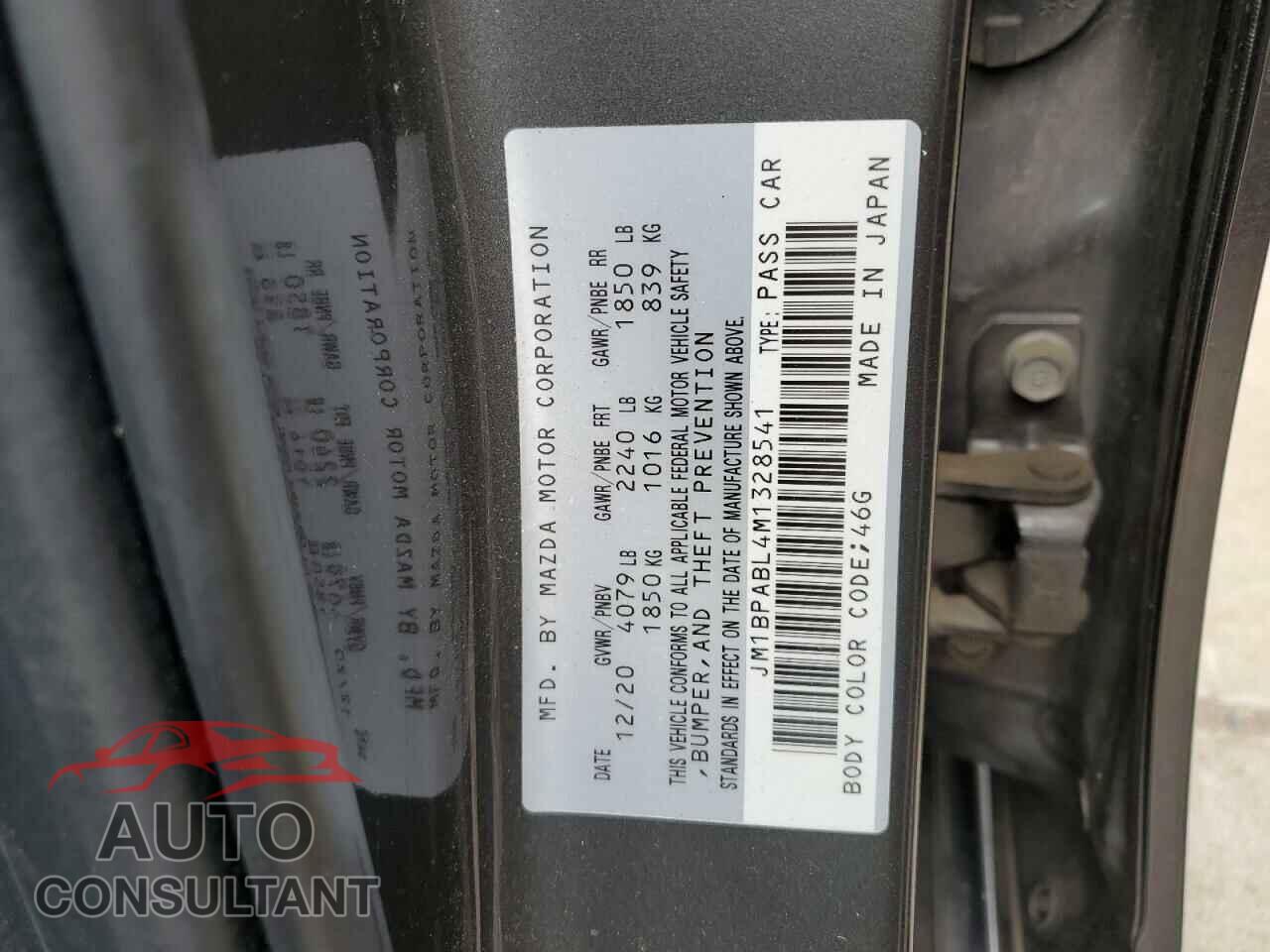 MAZDA 3 2021 - JM1BPABL4M1328541