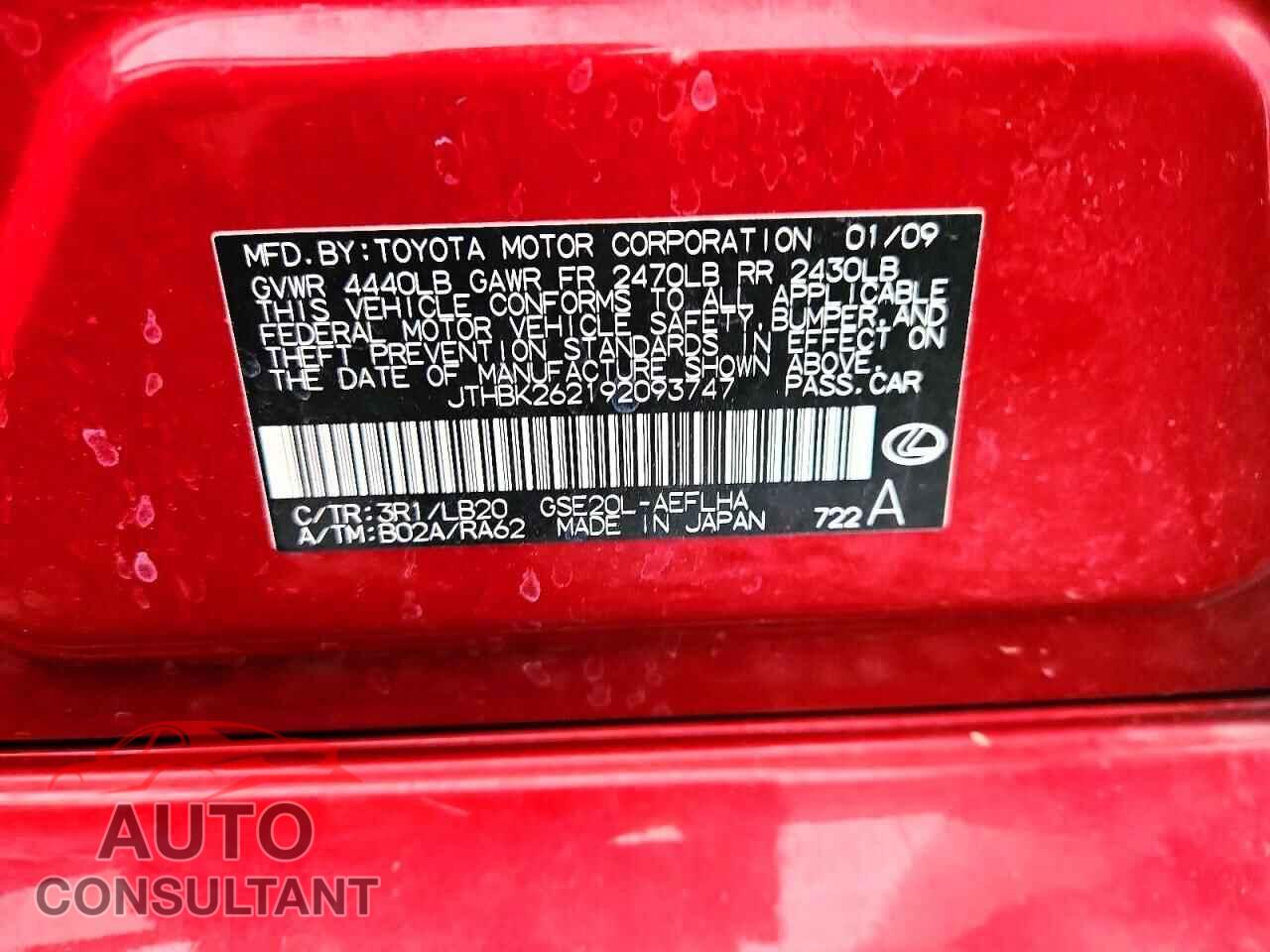 LEXUS IS 2009 - JTHBK262192093747