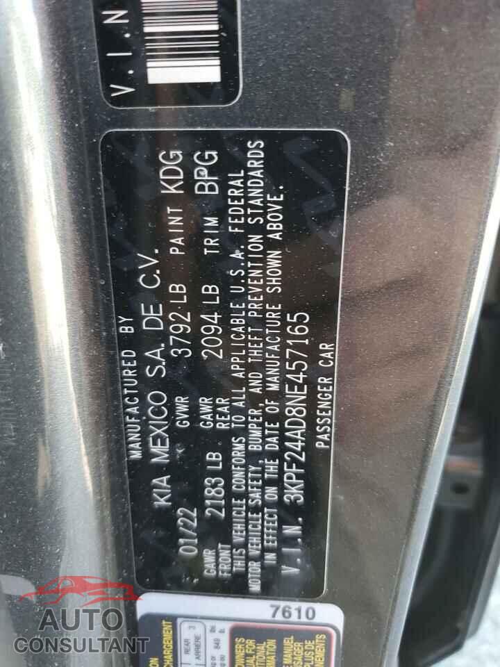 KIA FORTE 2022 - 3KPF24AD8NE457165