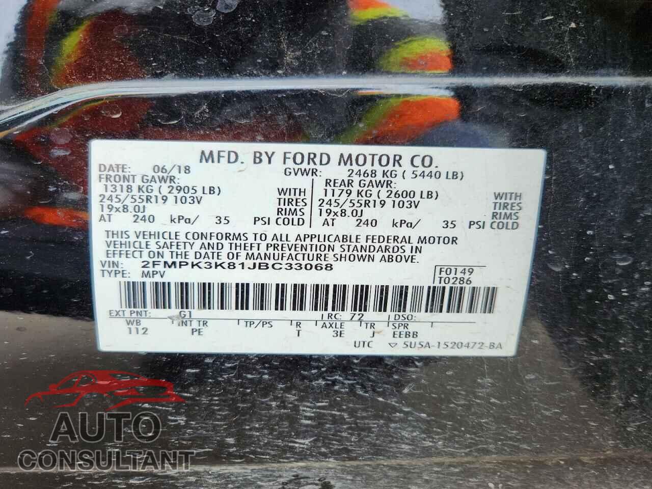 FORD EDGE 2018 - 2FMPK3K81JBC33068
