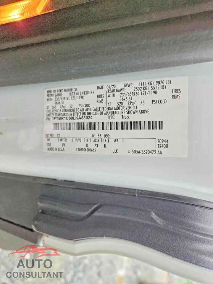 FORD TRANSIT 2020 - 1FTBR1C80LKA83024