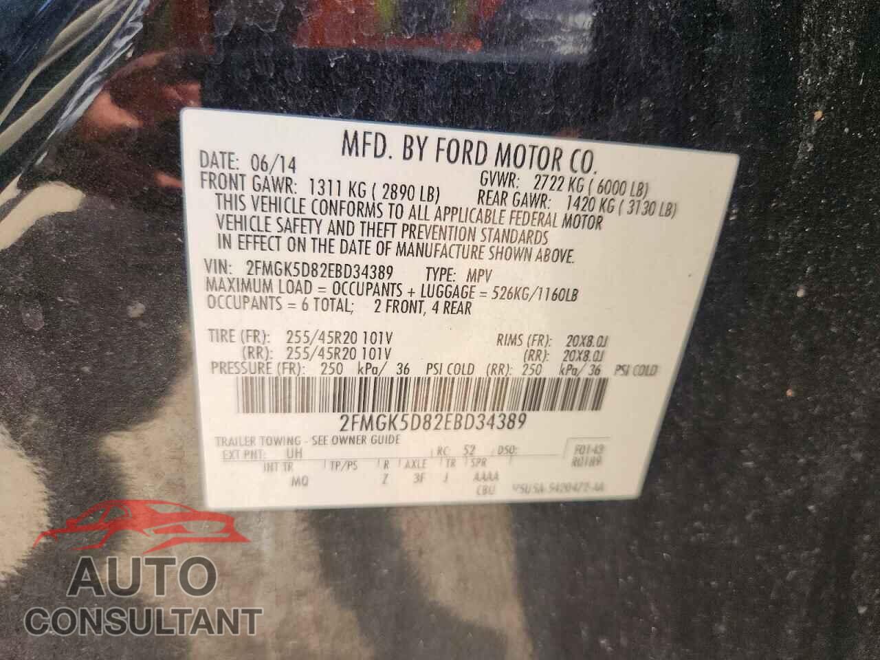 FORD FLEX LIMIT 2014 - 2FMGK5D82EBD34389