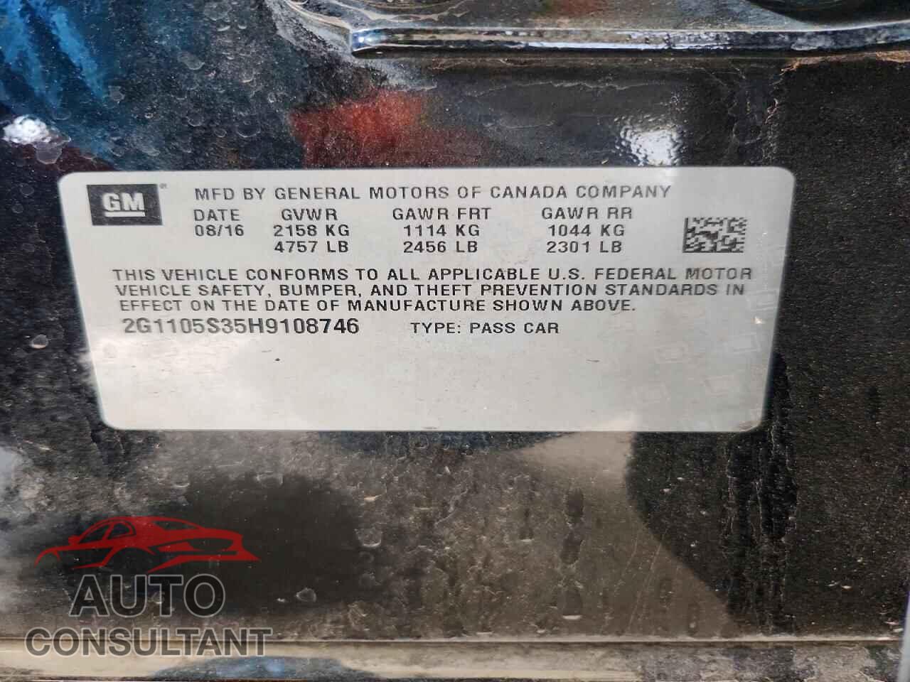 CHEVROLET IMPALA 2017 - 2G1105S35H9108746