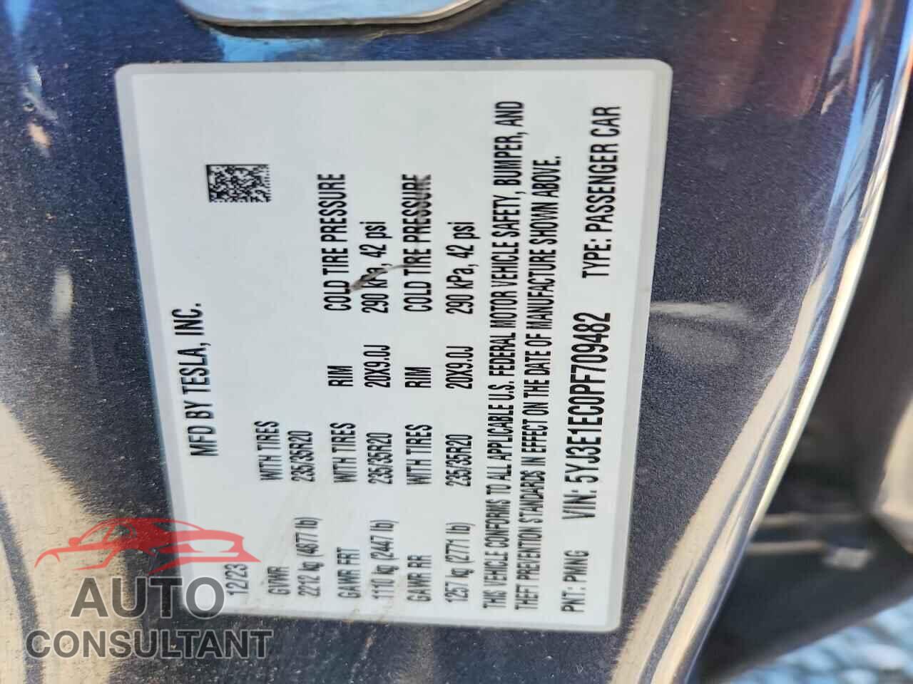 TESLA MODEL 3 2023 - 5YJ3E1EC0PF709482