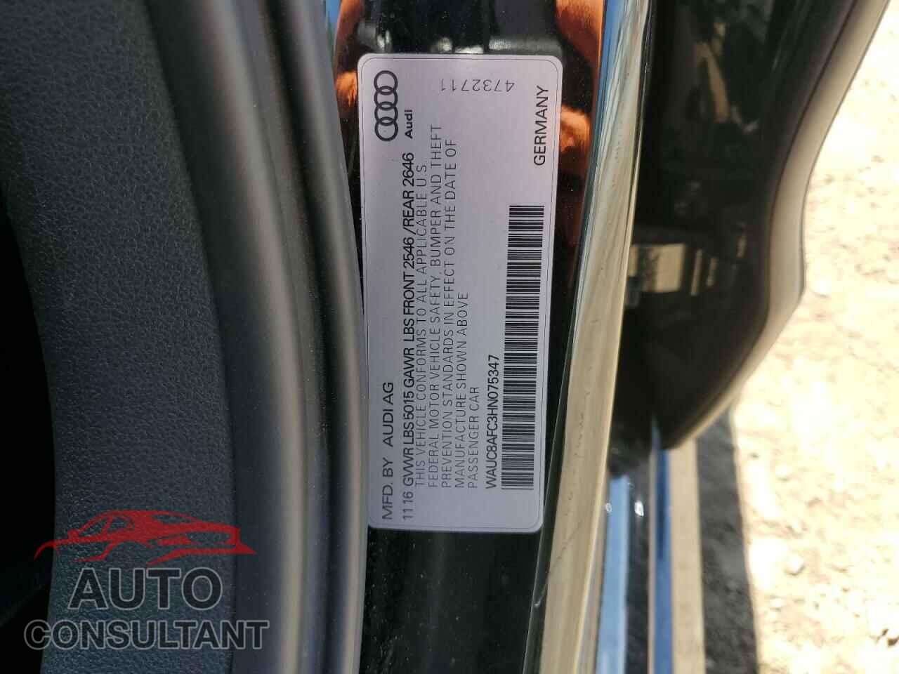AUDI A6 2017 - WAUC8AFC3HN075347