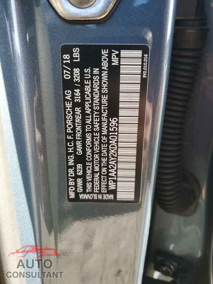 PORSCHE CAYENNE 2019 - WP1AA2AY2KDA01596