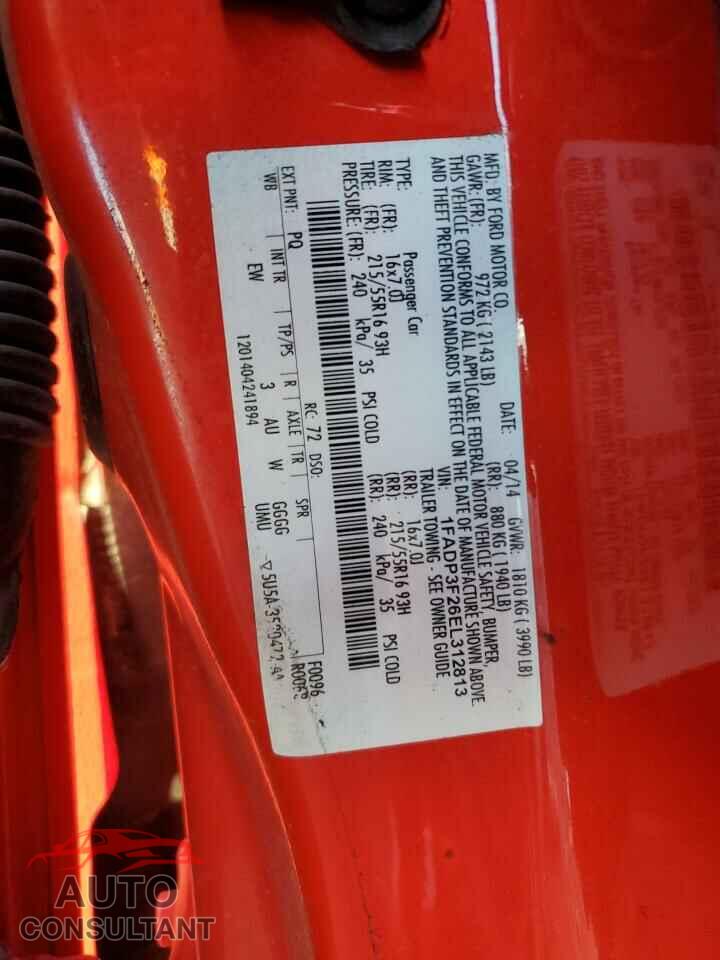 FORD FOCUS 2014 - 1FADP3F26EL312813