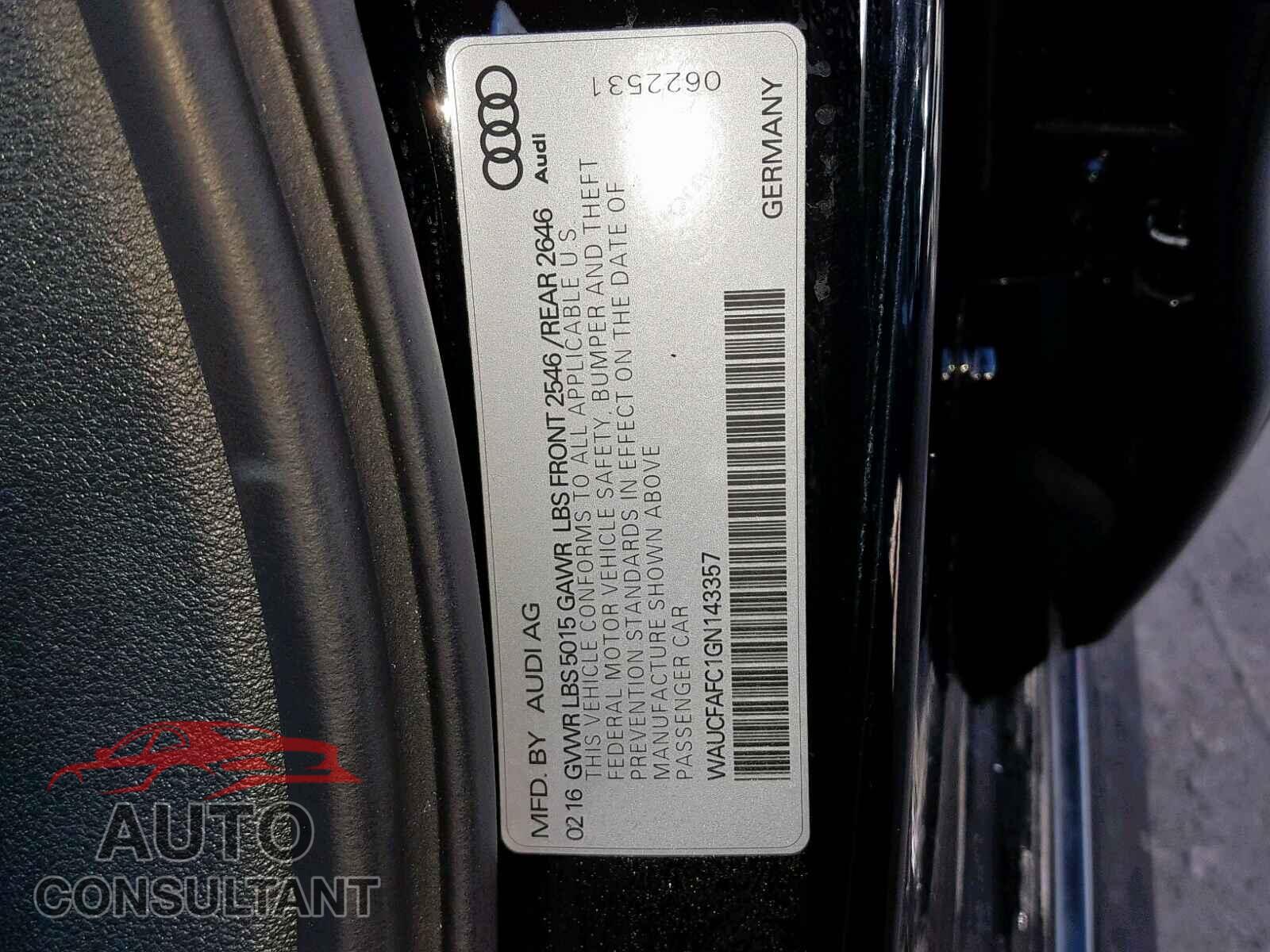 AUDI A6 2016 - WAUCFAFC1GN143357