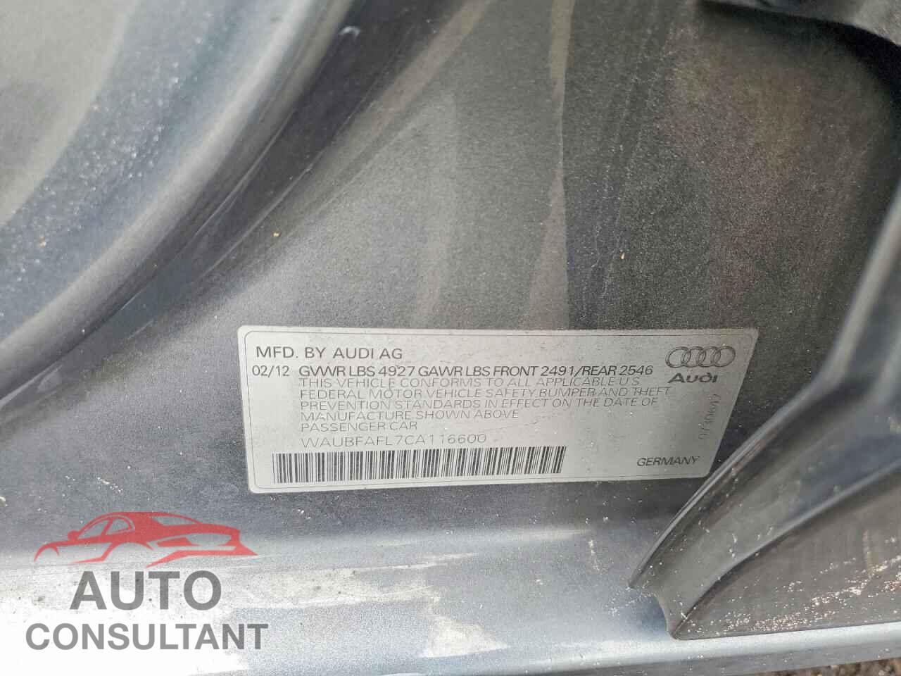 AUDI A4 2012 - WAUBFAFL7CA116600