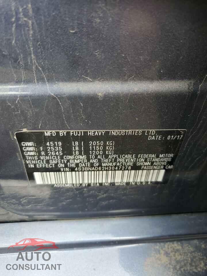 SUBARU LEGACY 2017 - 4S3BNAD62H3047278