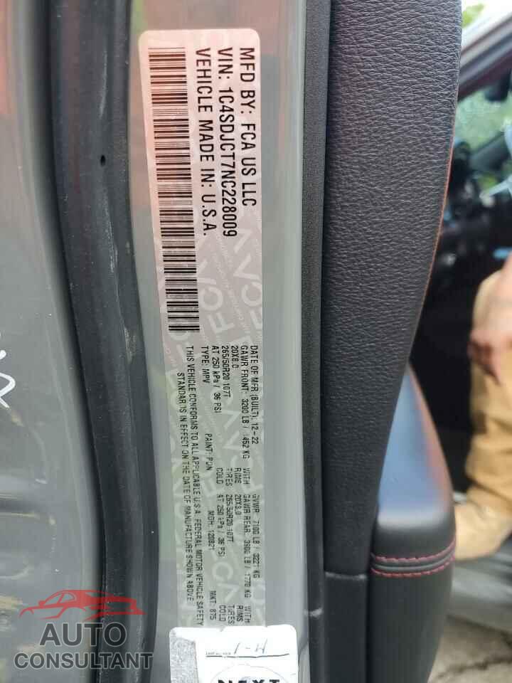 DODGE DURANGO 2022 - 1C4SDJCT7NC228009