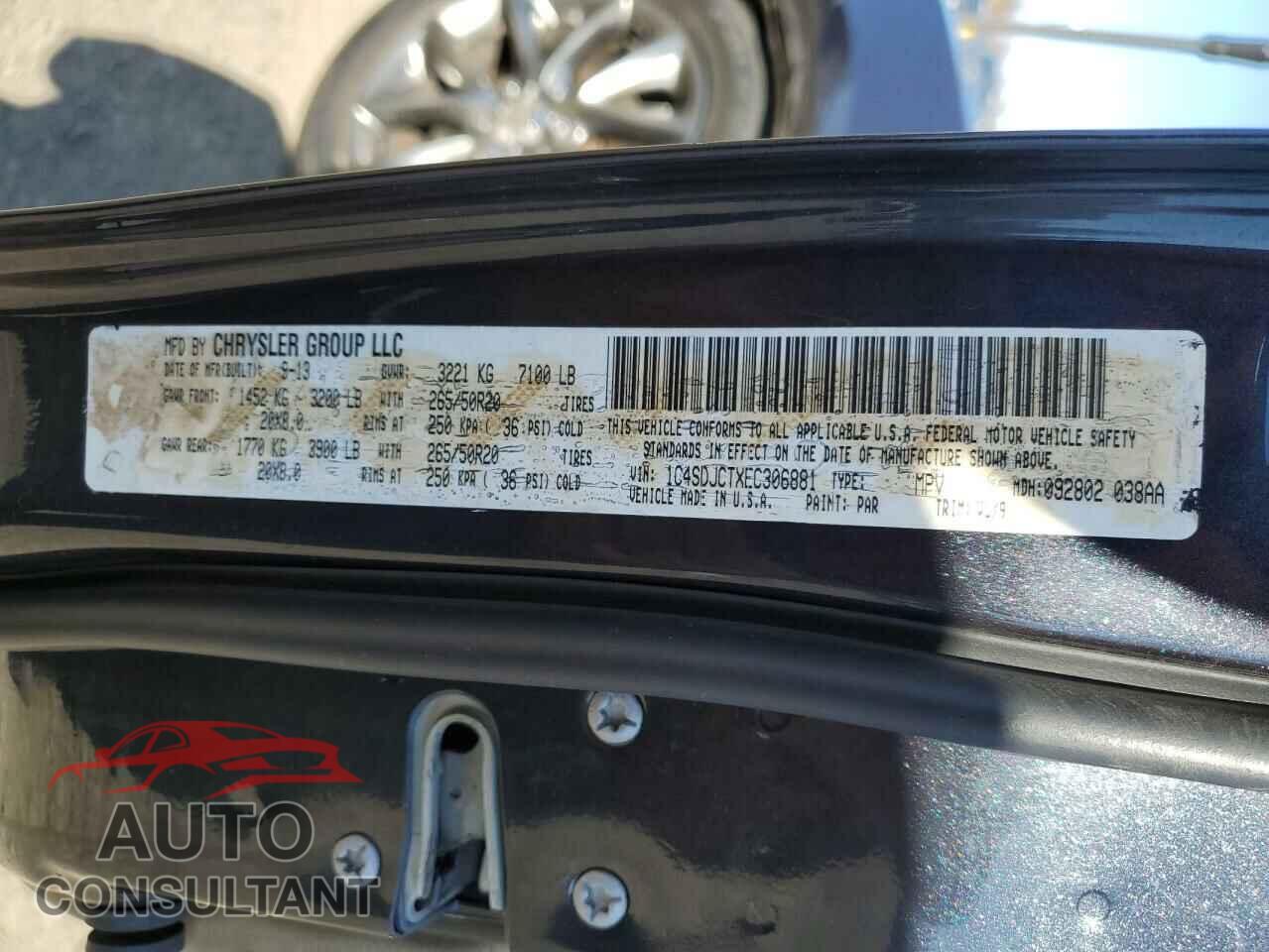 DODGE DURANGO 2014 - 1C4SDJCTXEC306881