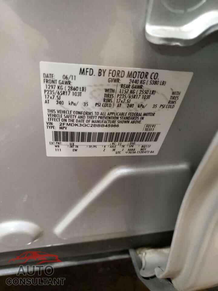 FORD EDGE 2011 - 2FMDK3GC2BBB45986