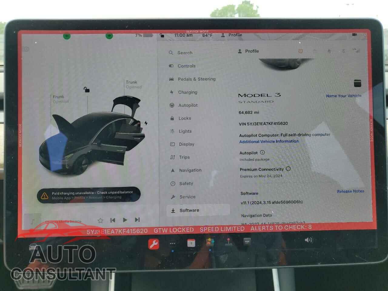 TESLA MODEL 3 2019 - 5YJ3E1EA7KF415620