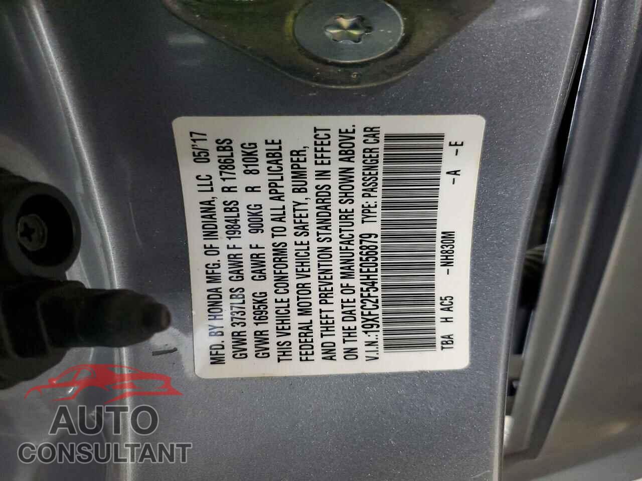 HONDA CIVIC 2017 - 19XFC2F54HE056879