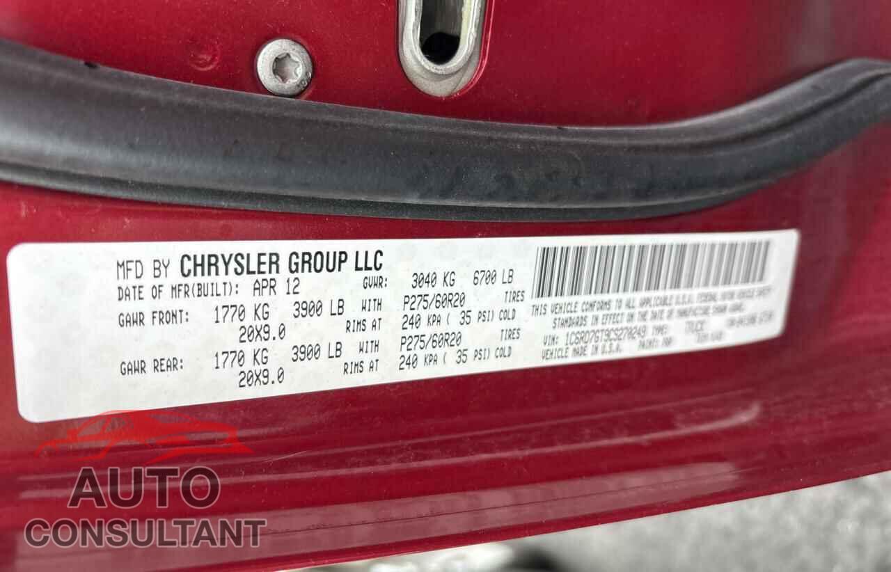 DODGE RAM 1500 2012 - 1C6RD7GT9CS270249