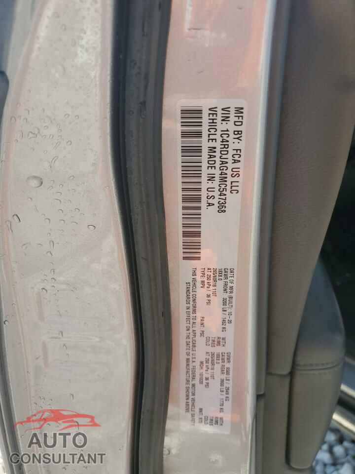 DODGE DURANGO 2021 - 1C4RDJAG4MC547368