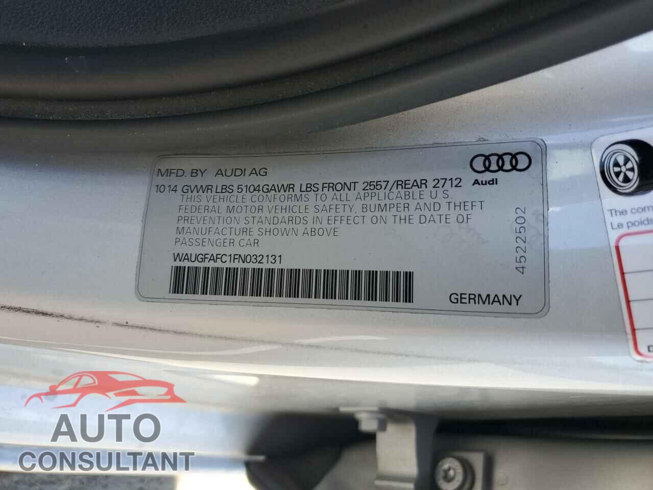 AUDI A6 2015 - WAUGFAFC1FN032131