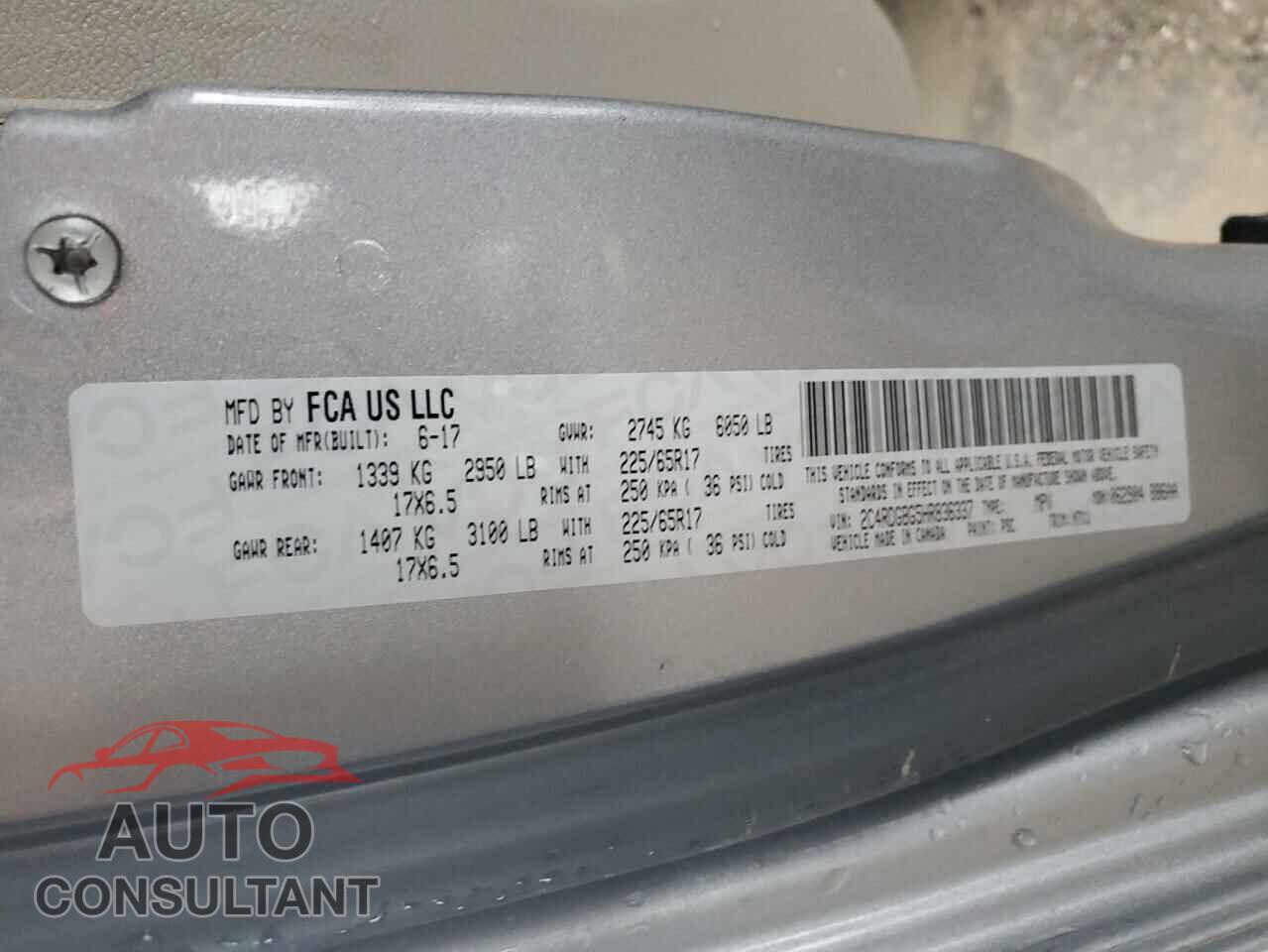 DODGE CARAVAN 2017 - 2C4RDGBG5HR836337