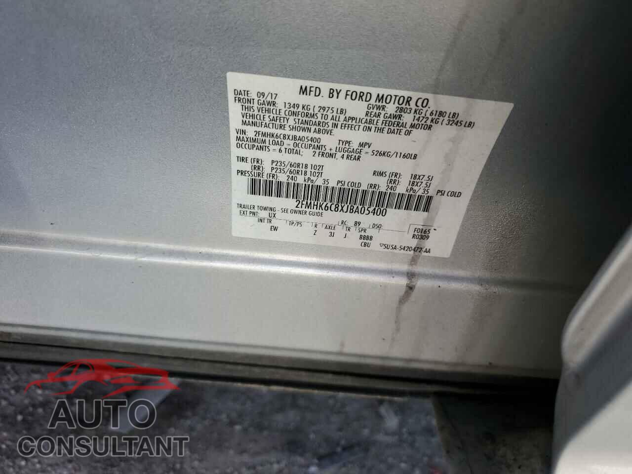 FORD FLEX 2018 - 2FMHK6C8XJBA05400