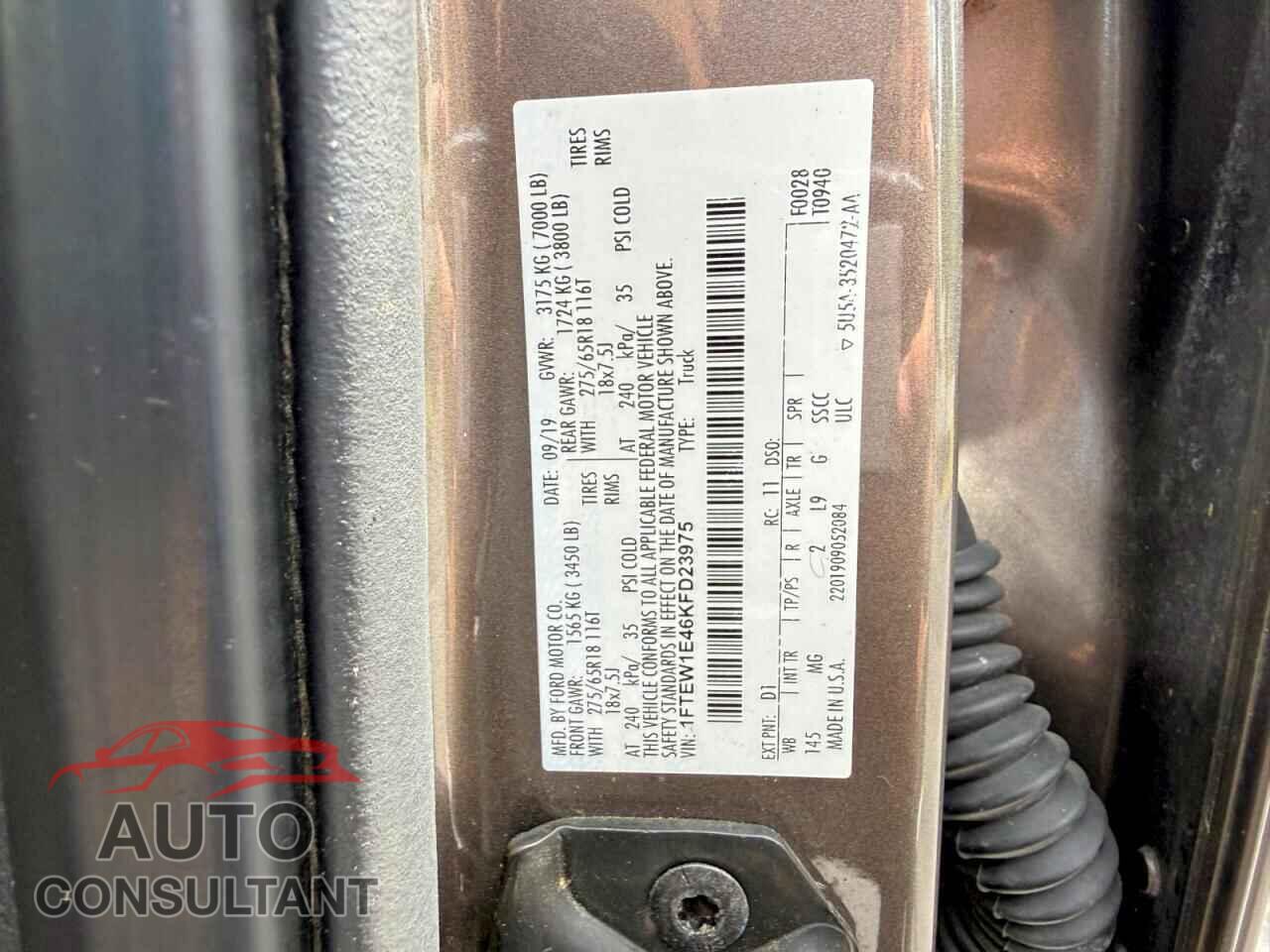 FORD F150 2019 - 1FTEW1E46KFD23975