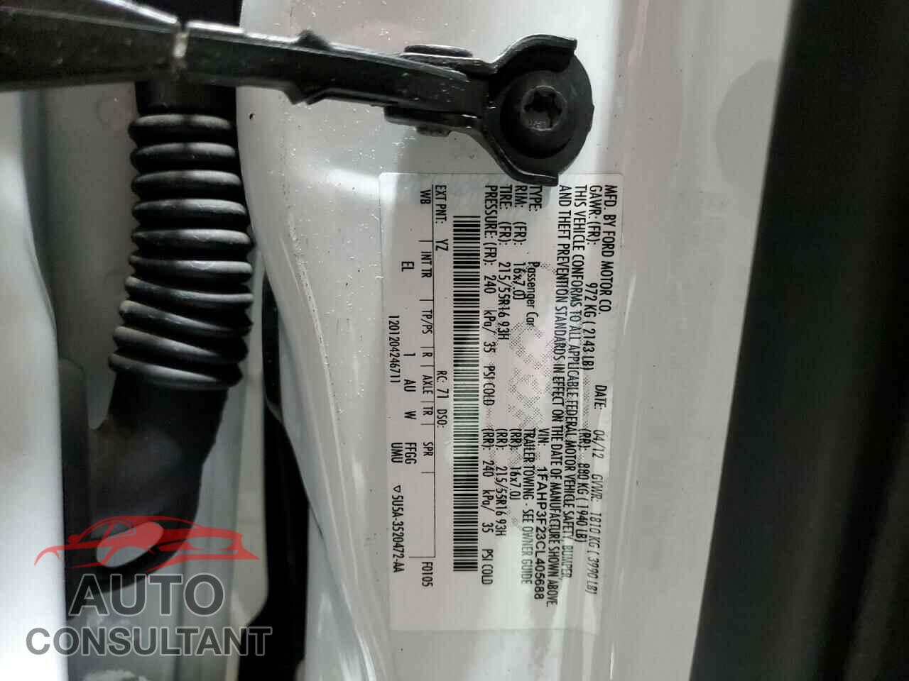 FORD FOCUS 2012 - 1FAHP3F23CL405688