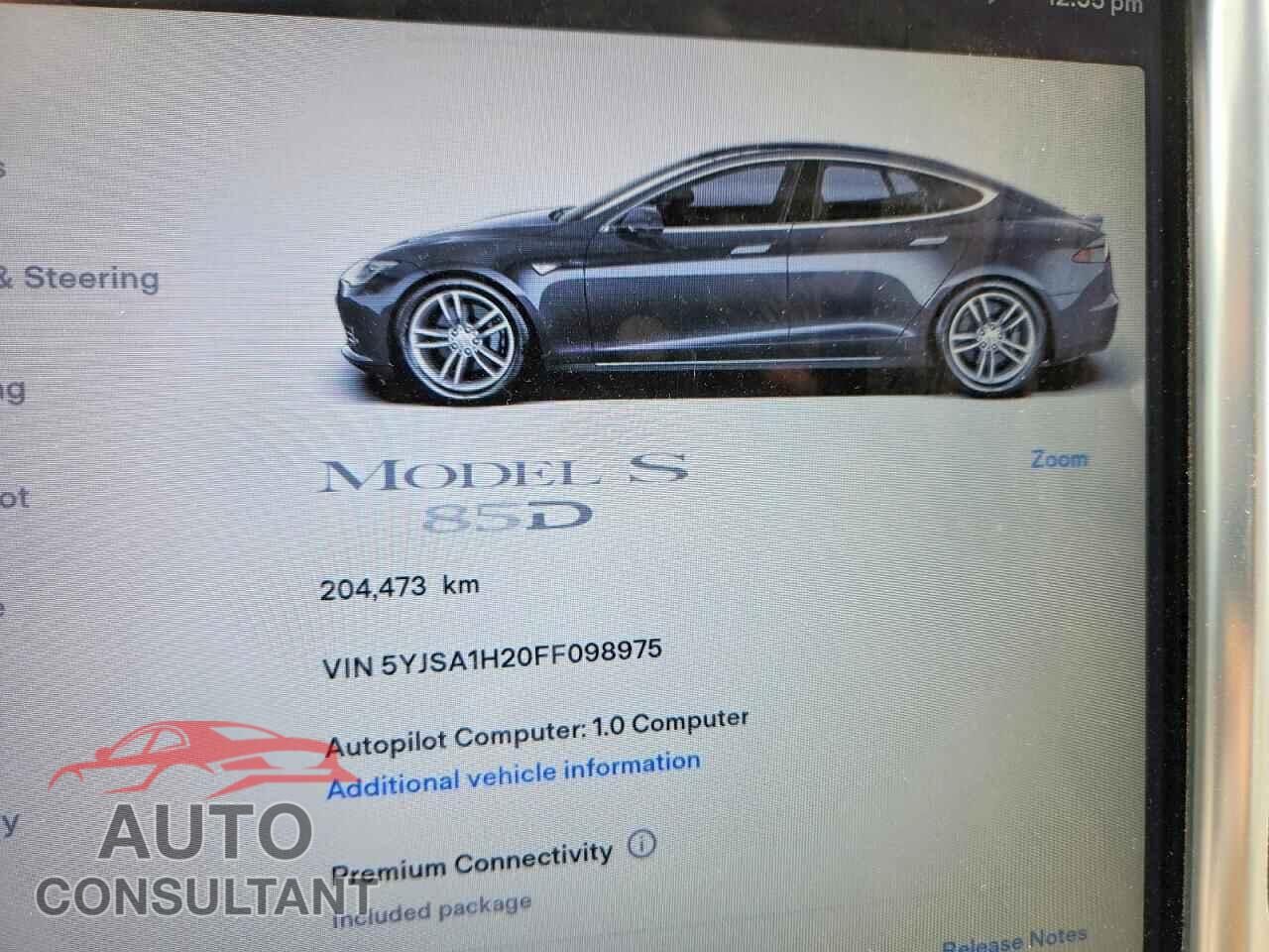 TESLA MODEL S 2015 - 5YJSA1H20FF098975