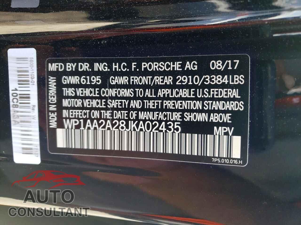 PORSCHE CAYENNE 2018 - WP1AA2A28JKA02435