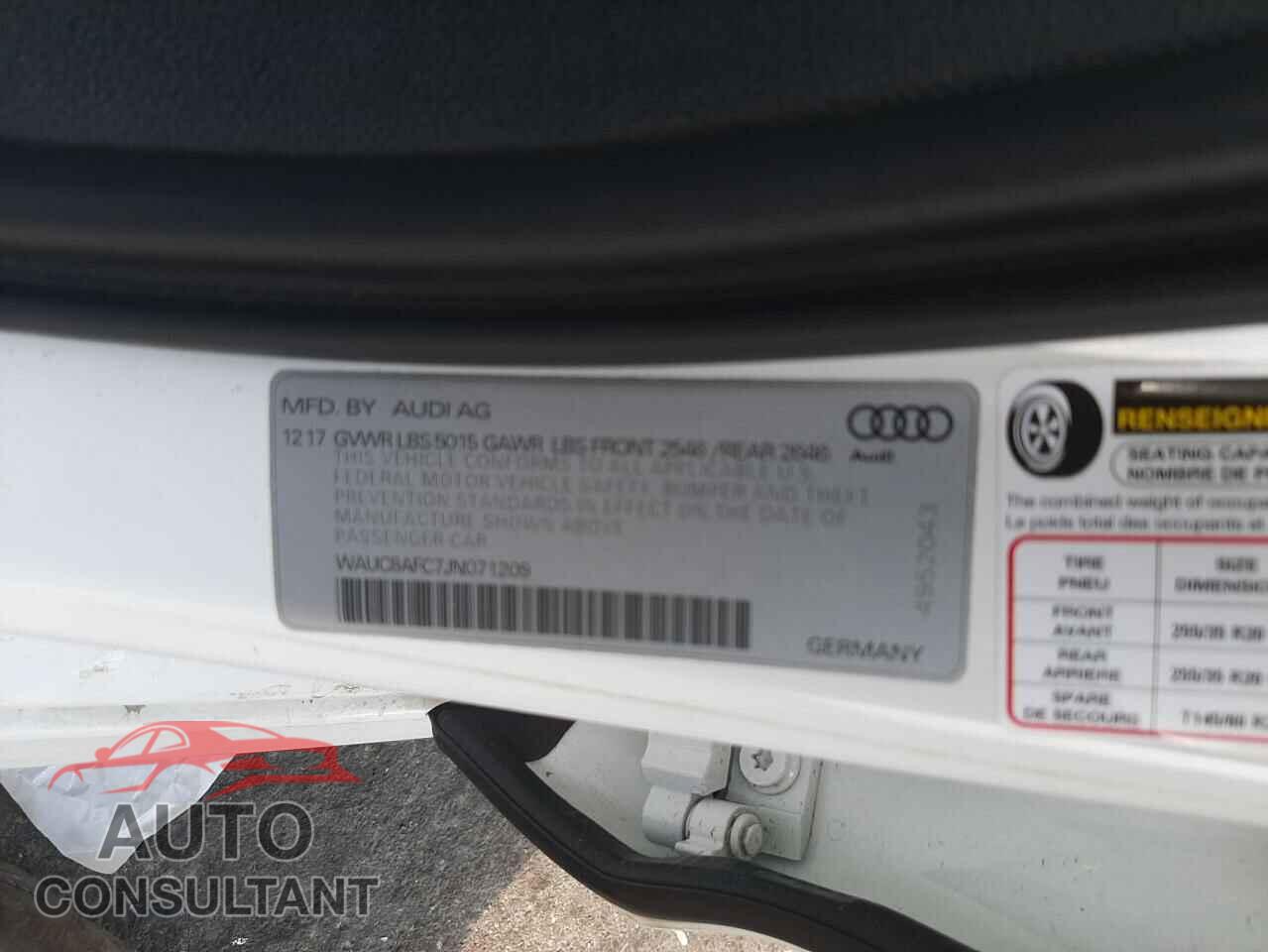 AUDI A6 2018 - WAUC8AFC7JN071209