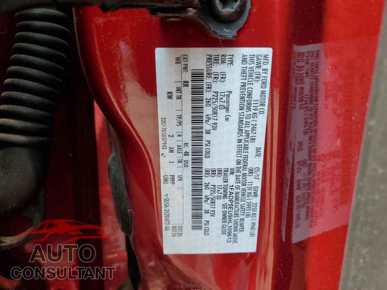 FORD CMAX 2017 - 1FADP5EU9HL109613