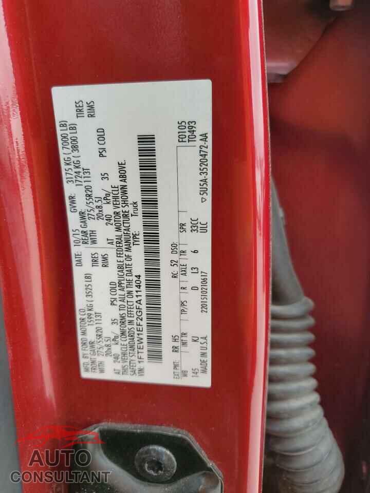 FORD F-150 2016 - 1FTEW1EF2GFA11404