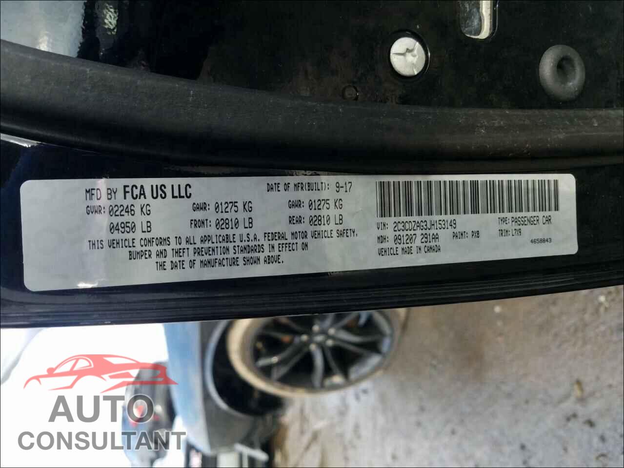 DODGE CHALLENGER 2018 - 2C3CDZAG3JH153149