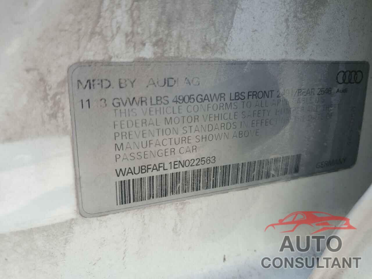 AUDI A4 2014 - WAUBFAFL1EN022563