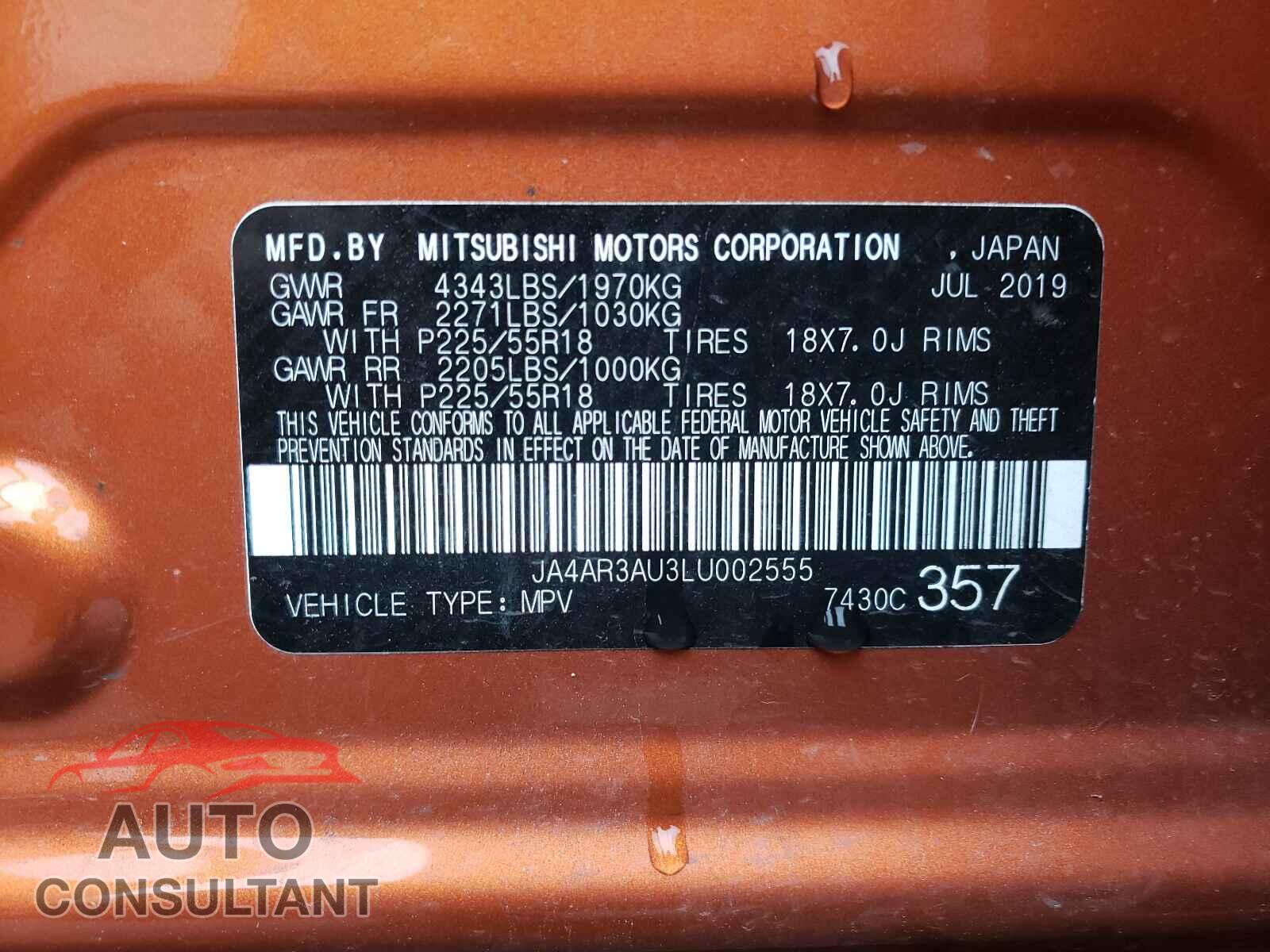 MITSUBISHI OUTLANDER 2020 - JA4AR3AU3LU002555