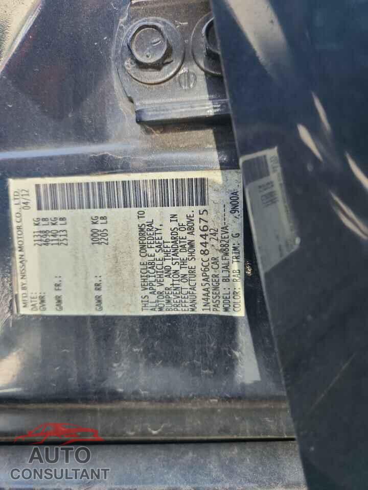 NISSAN MAXIMA 2012 - 1N4AA5AP6CC844675