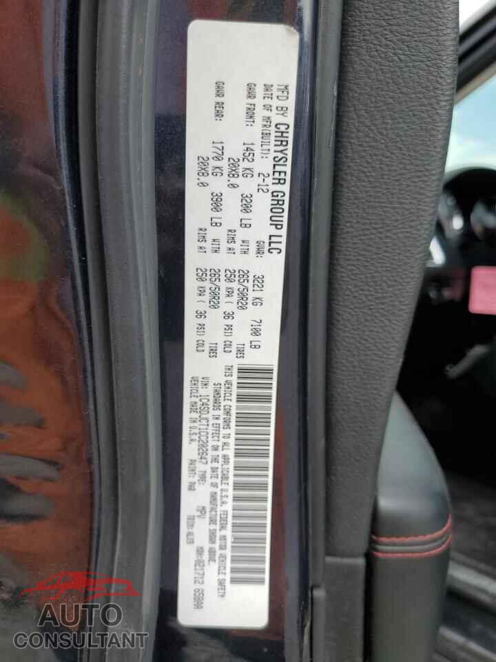 DODGE DURANGO 2012 - 1C4SDJCT1CC202647
