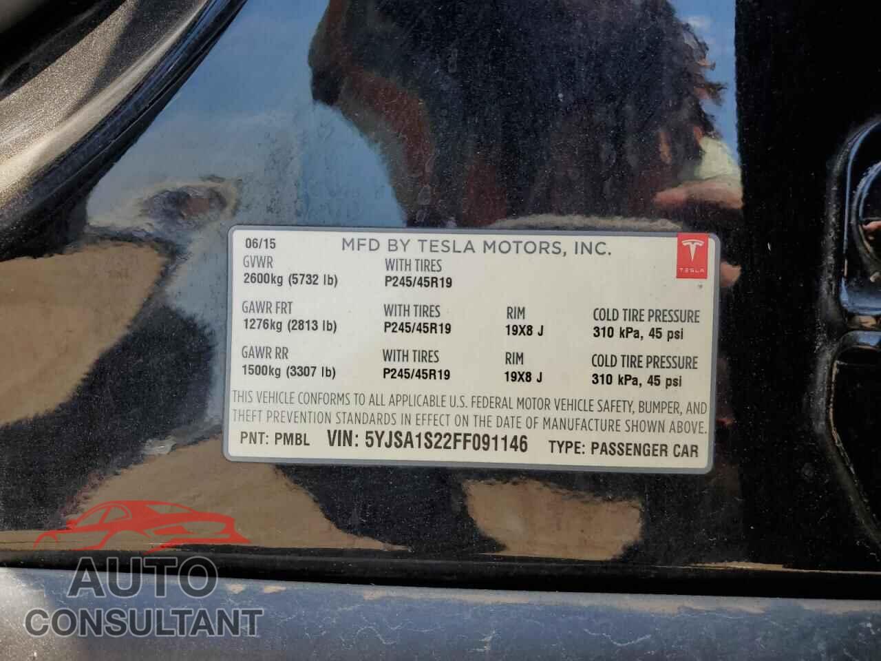 TESLA MODEL S 2015 - 5YJSA1S22FF091146