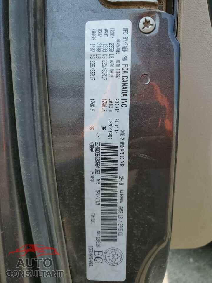 DODGE CARAVAN 2019 - 2C4RDGBG2KR601921