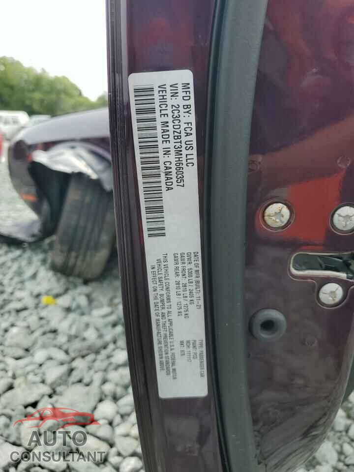 DODGE CHALLENGER 2021 - 2C3CDZBT3MH660357