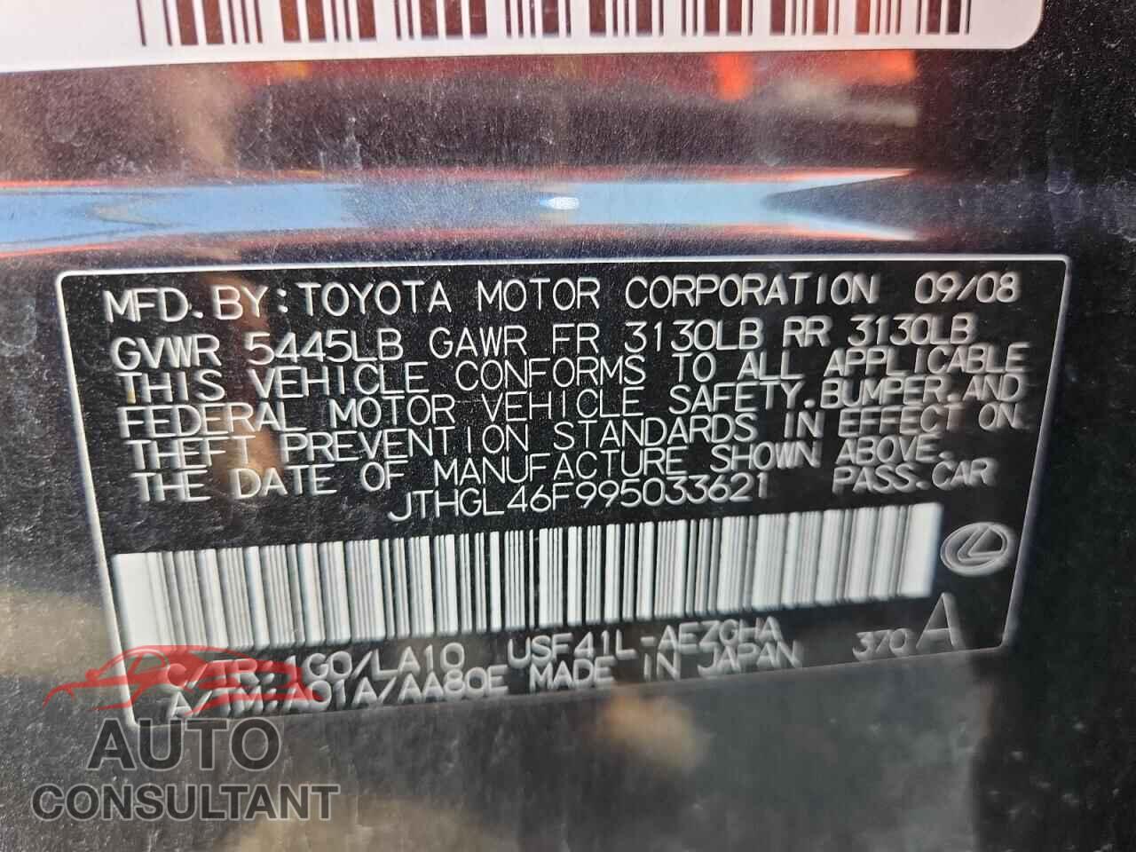 LEXUS LS460 2009 - JTHGL46F995033621