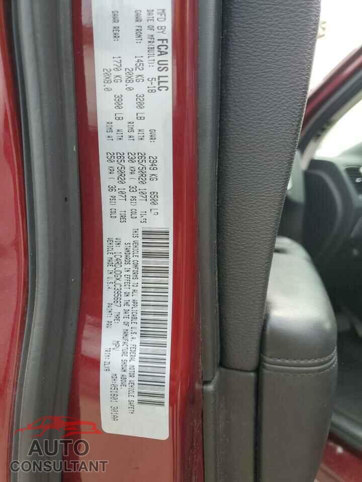 DODGE DURANGO 2018 - 1C4RDJDGXJC395667
