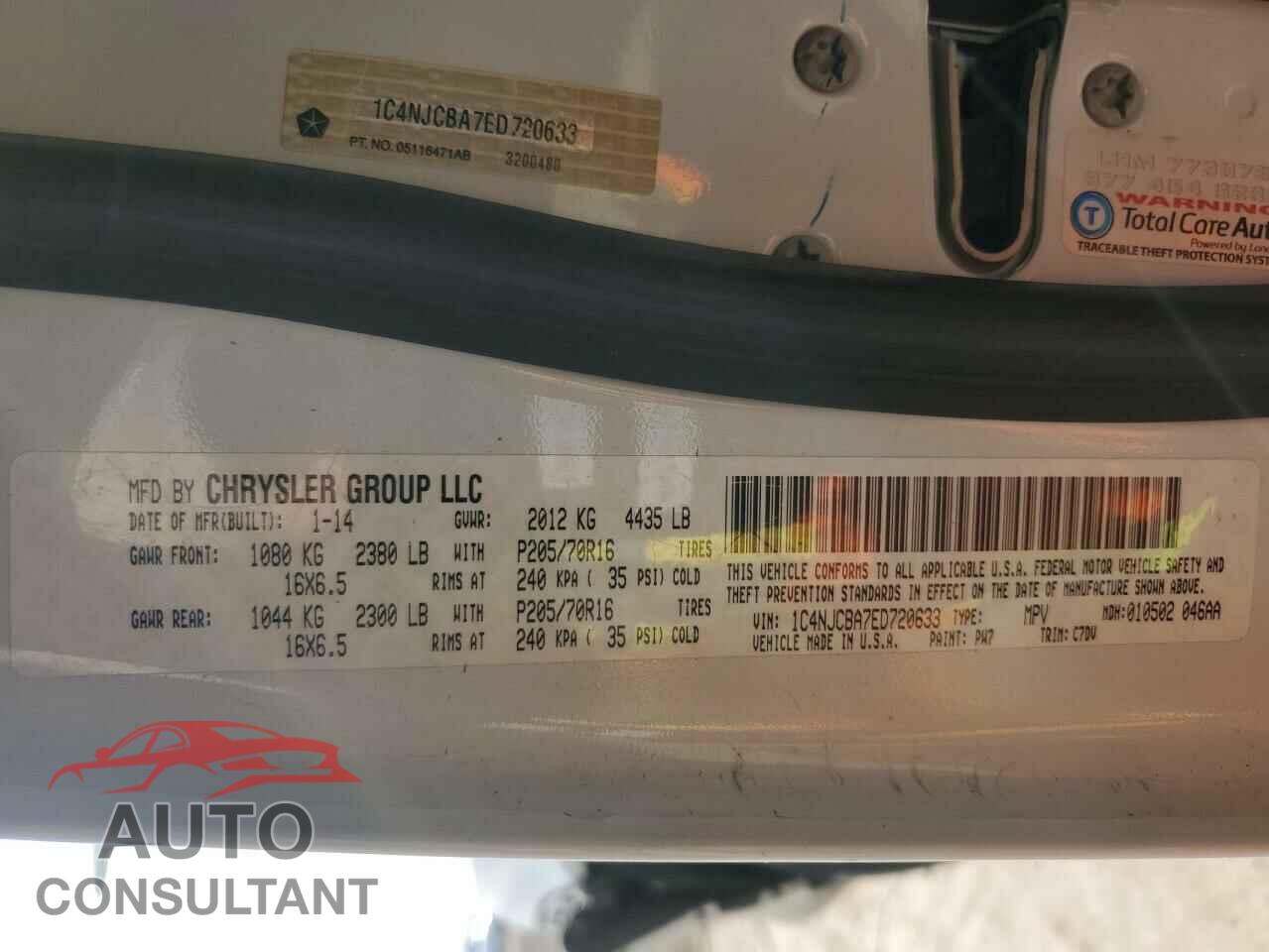 JEEP COMPASS 2014 - 1C4NJCBA7ED720633