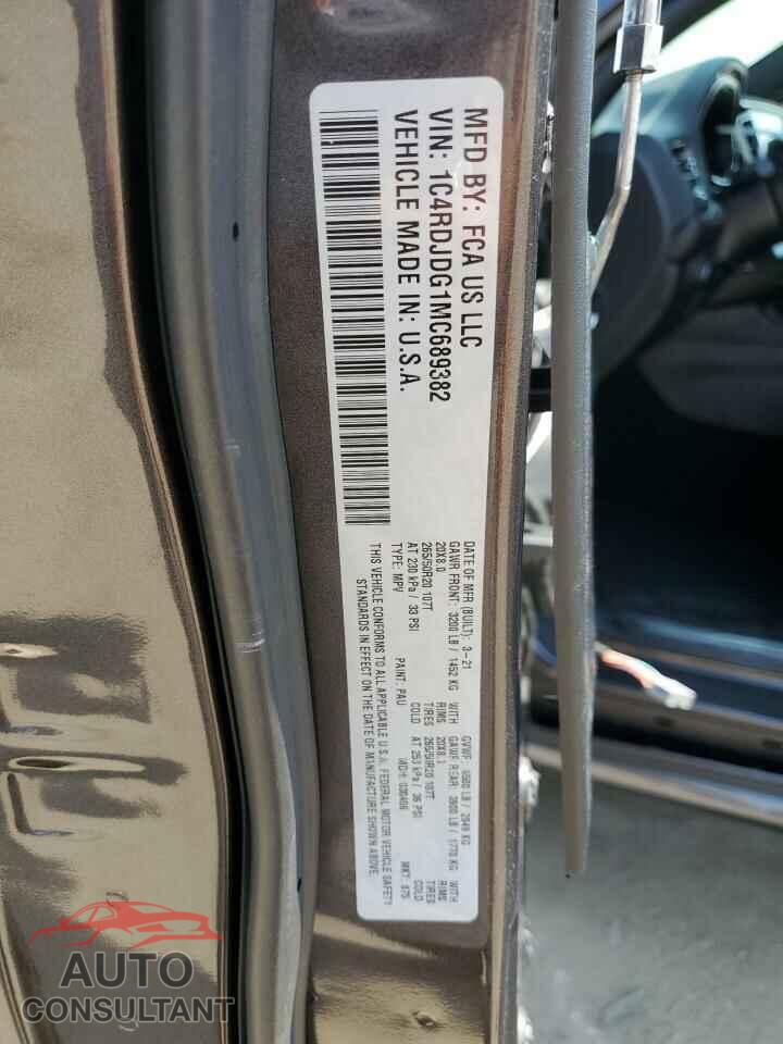DODGE DURANGO 2021 - 1C4RDJDG1MC689382