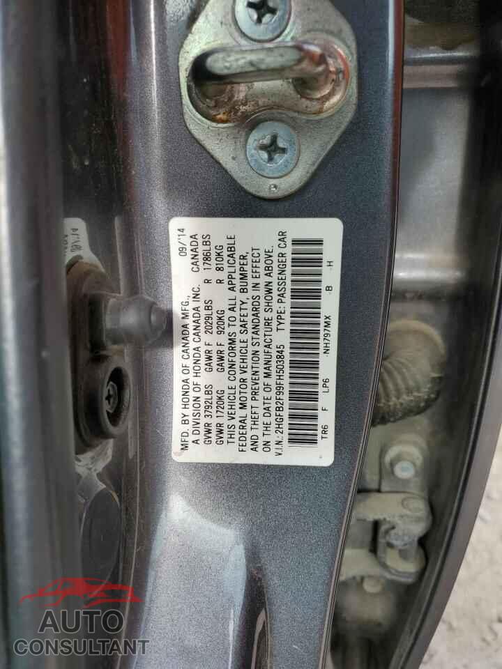 HONDA CIVIC 2015 - 2HGFB2F99FH503845