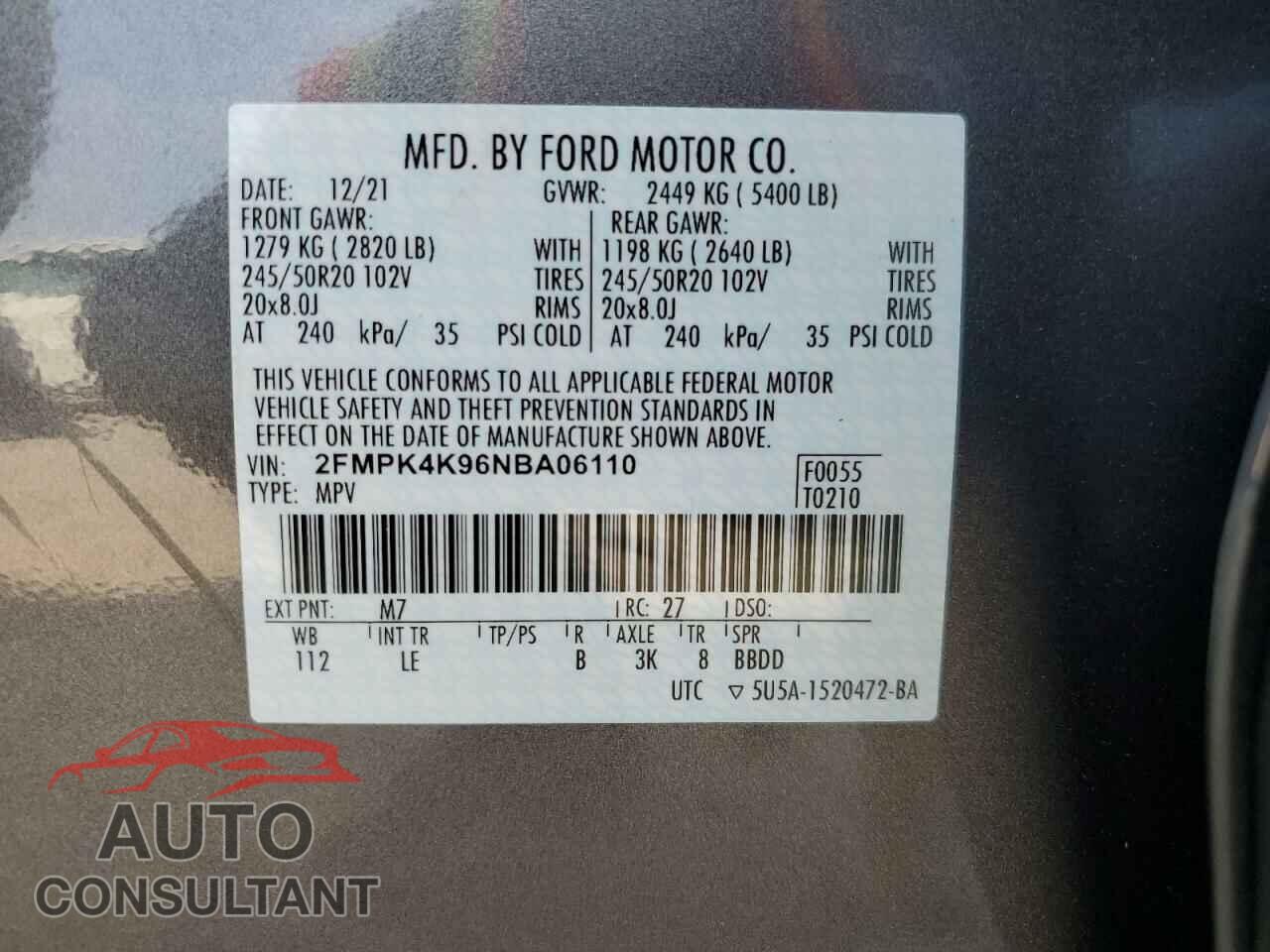 FORD EDGE 2022 - 2FMPK4K96NBA06110