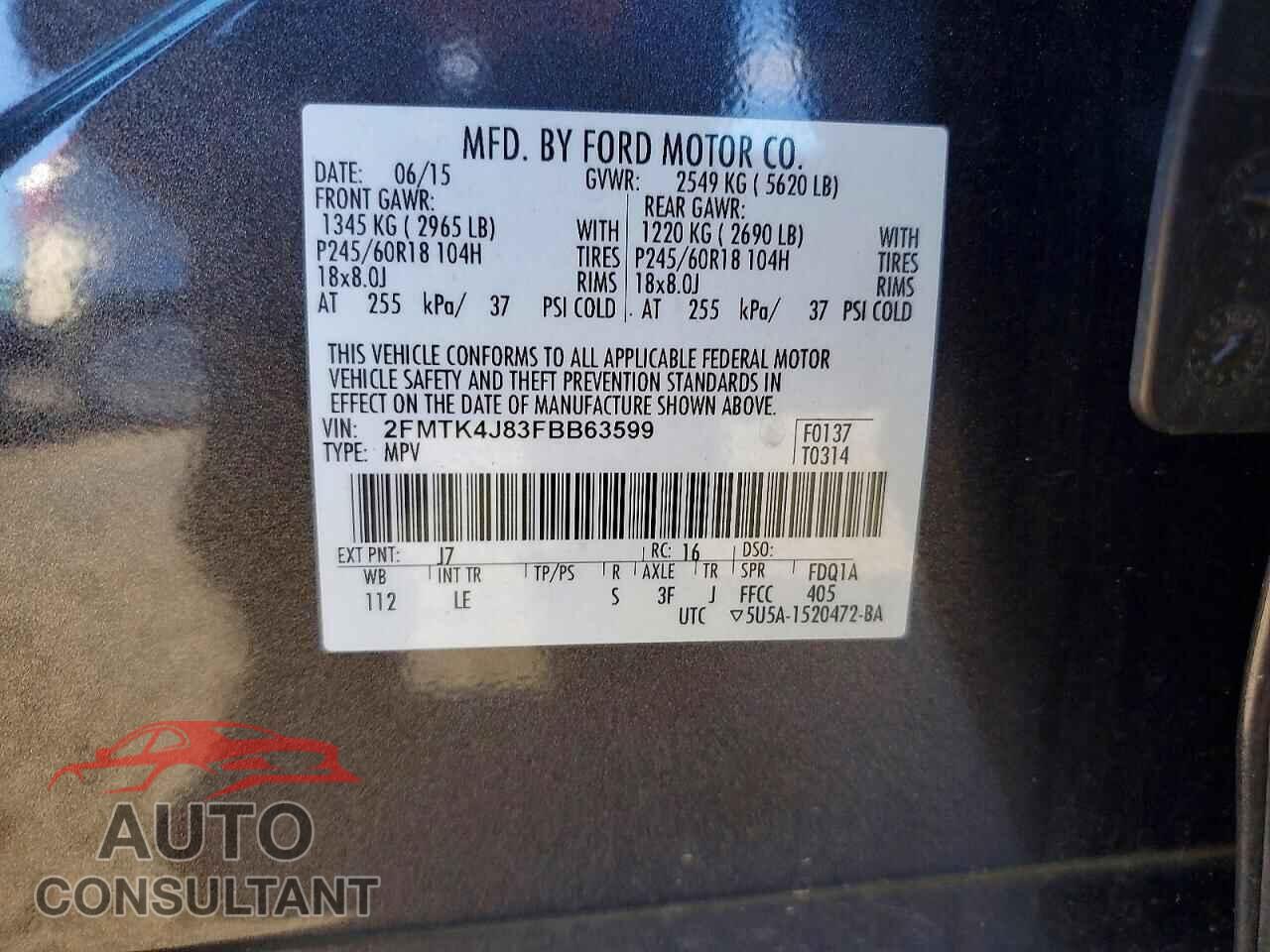 FORD EDGE 2015 - 2FMTK4J83FBB63599
