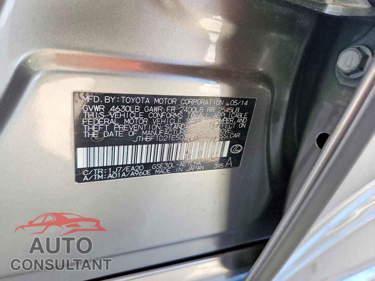 LEXUS IS 2014 - JTHBF1D21E5037818