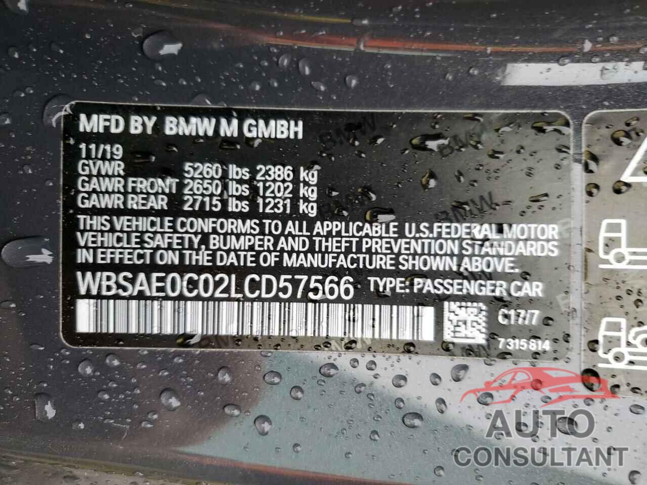 BMW M8 2020 - WBSAE0C02LCD57566